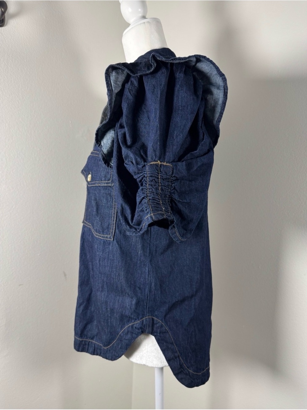 Anthropologie Pilcro Ozzi Denim Puff Sleeve Top - Picture 8 of 11